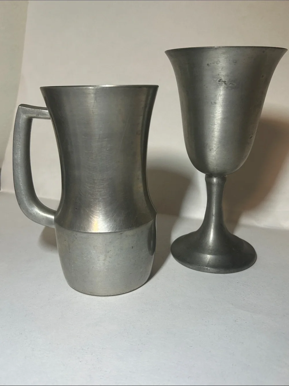 Towle Newburyport Pewter Small Pitcher / Creamer (Model 8644) & goblet